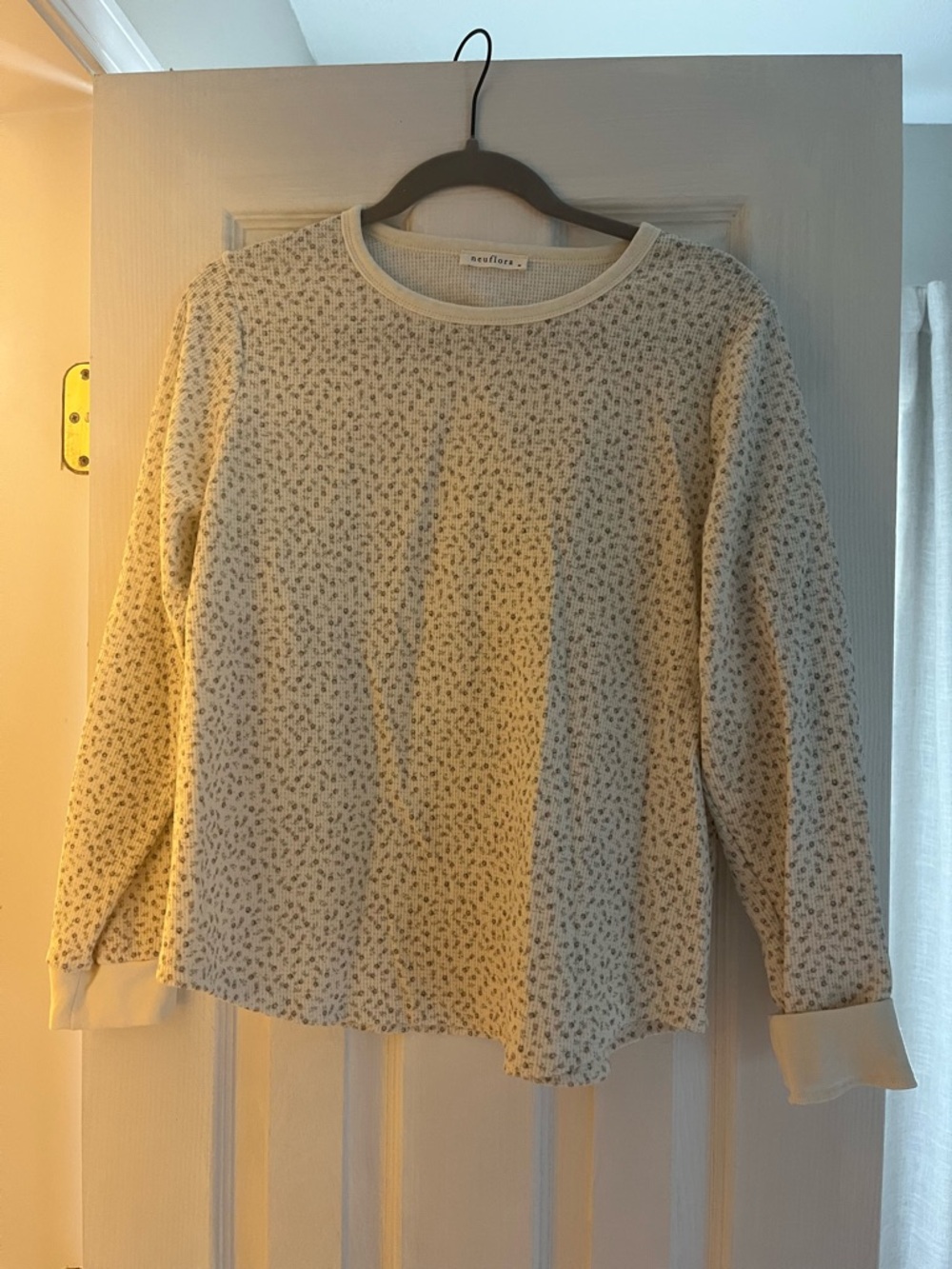 Neuflora Floral Waffle-Knit Long Sleeve